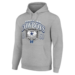 Dallas Cowboys Starter 80s Retro Pullover Hoodie Heather Gray | NFL