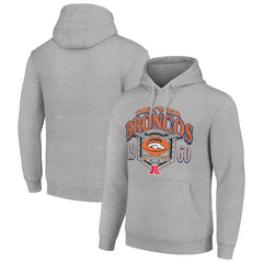 Denver Broncos Starter 80s Retro Pullover Hoodie Heather Gray | NFL