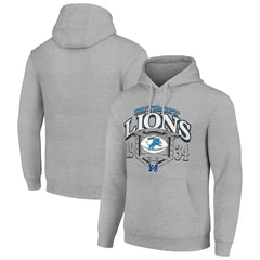 Detroit Lions Starter 80s Retro Pullover Hoodie Heather Gray | NFL