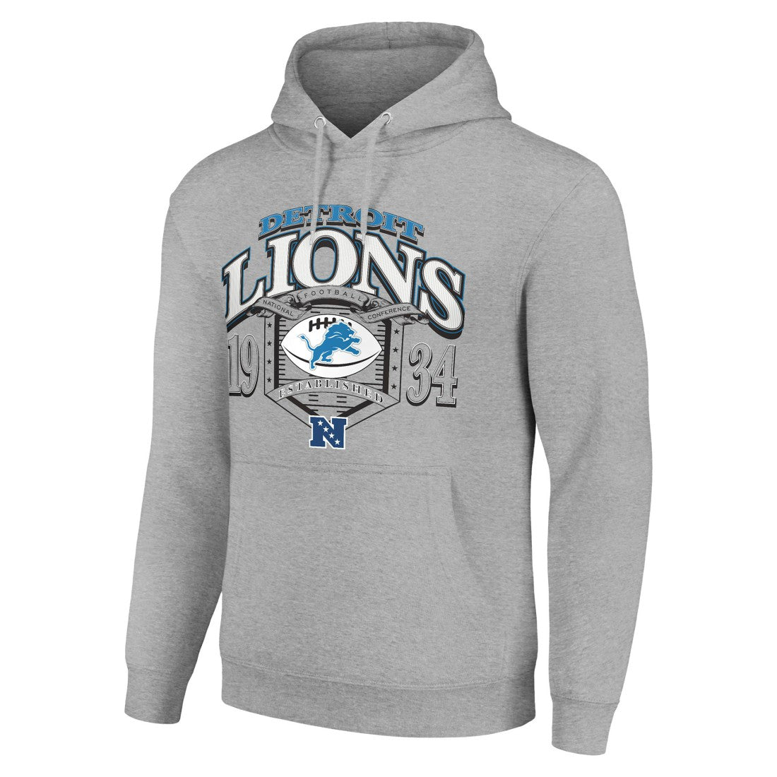 Detroit Lions Starter 80s Retro Pullover Hoodie Heather Gray | NFL