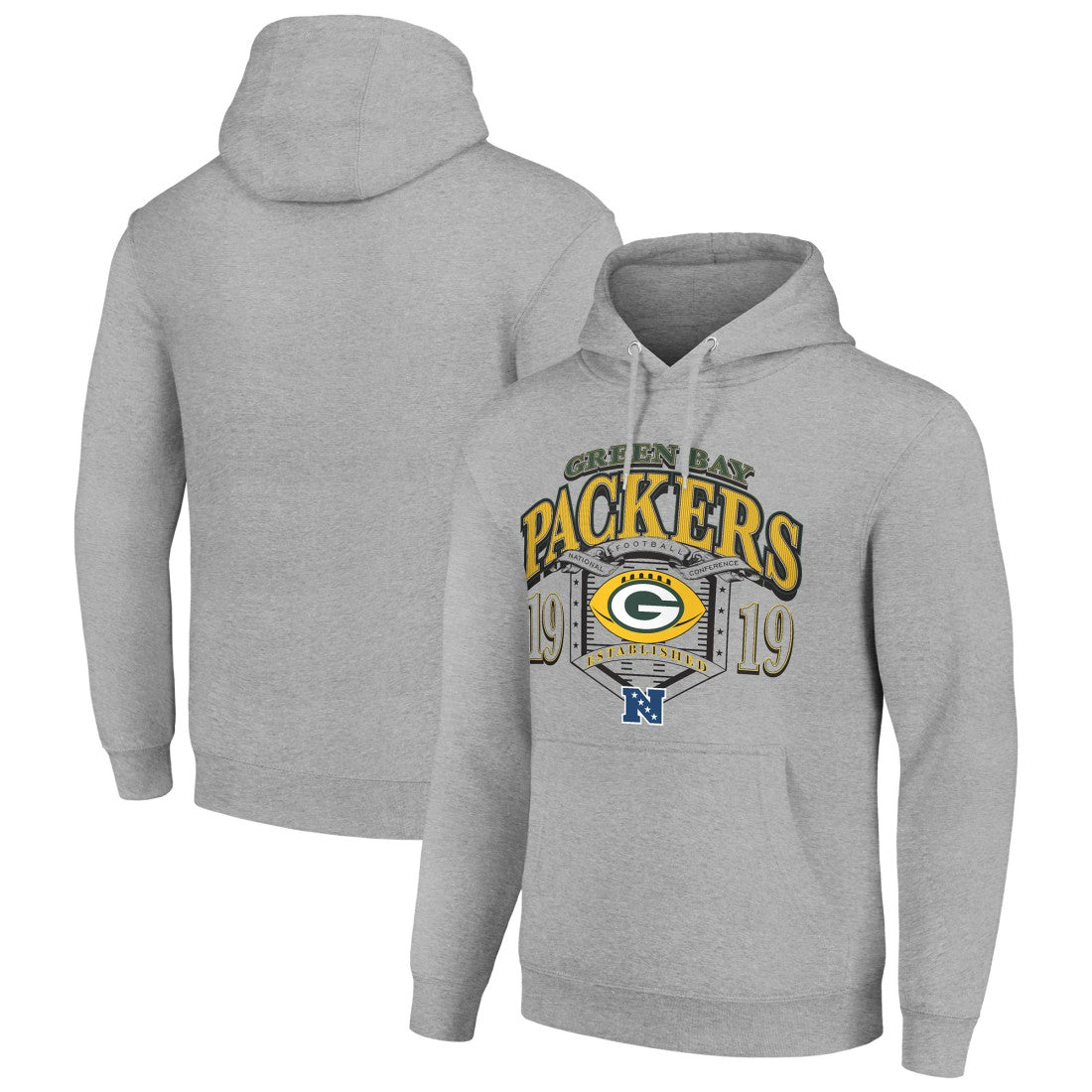 Green Bay Packers Starter 80s Retro Pullover Hoodie Heather Gray | NFL