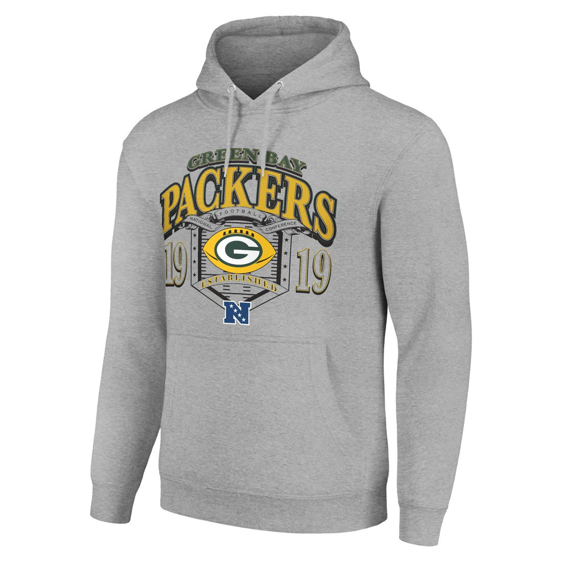 Green Bay Packers Starter 80s Retro Pullover Hoodie Heather Gray | NFL