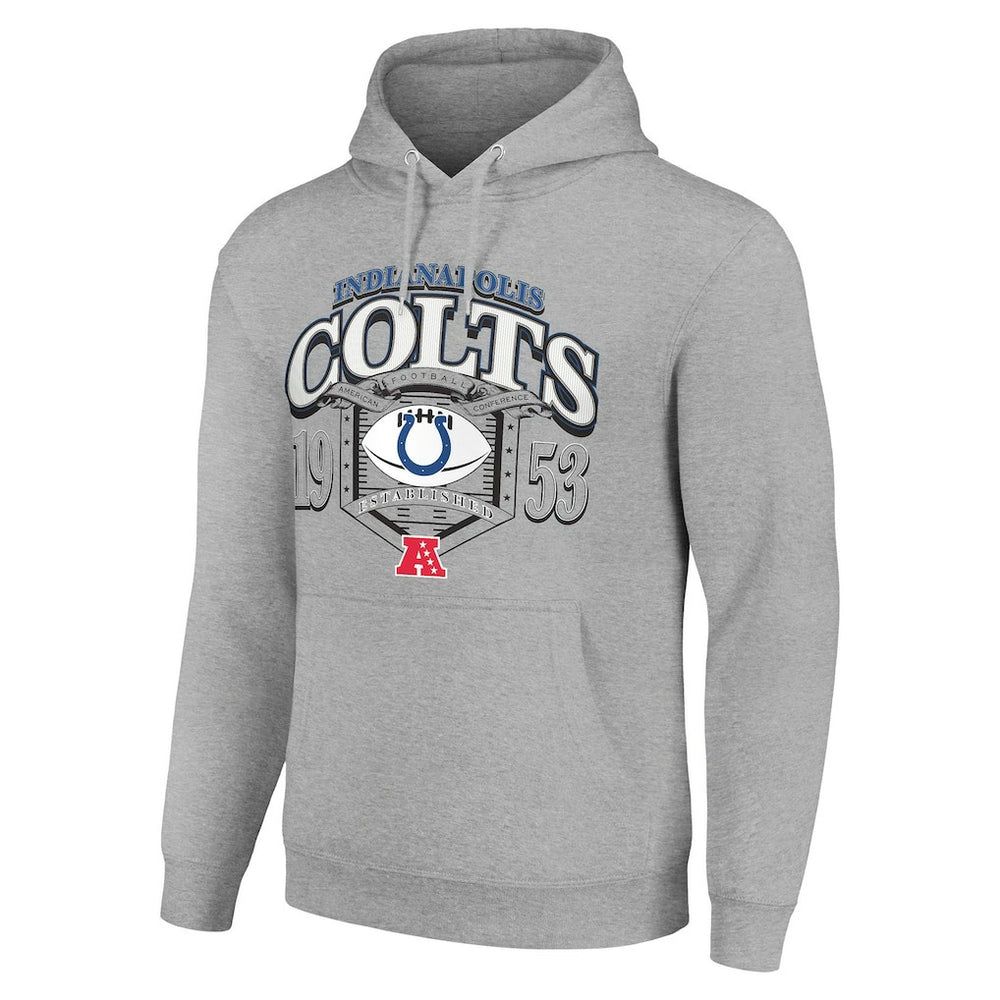 Indianapolis Colts Starter 80s Retro Pullover Hoodie Heather Gray | NFL