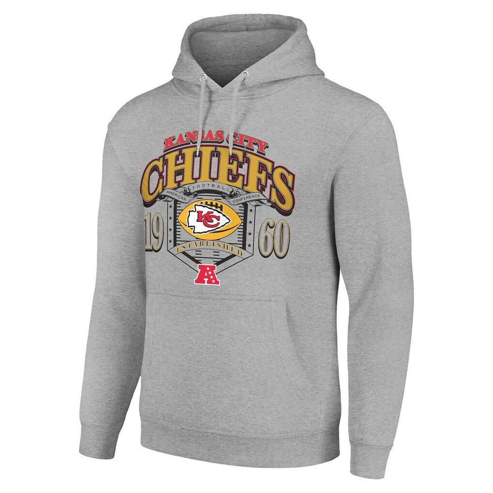 Kansas City Chiefs Starter 80s Retro Pullover Hoodie Heather Gray | NFL