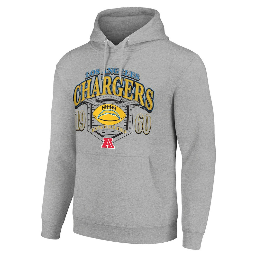 Los Angeles Chargers Starter 80s Retro Pullover Hoodie Heather Gray | NFL