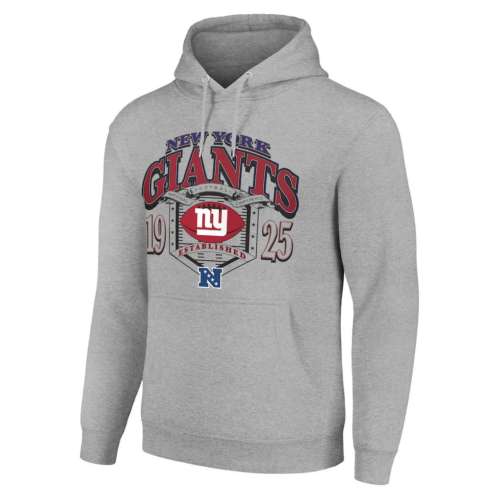 New York Giants Starter 80s Retro Pullover Hoodie Heather Gray | NFL