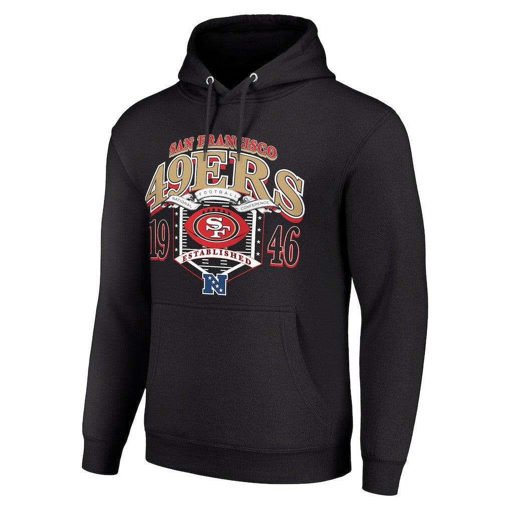 San Francisco 49ers Starter 80s Retro Pullover Hoodie Black | NFL
