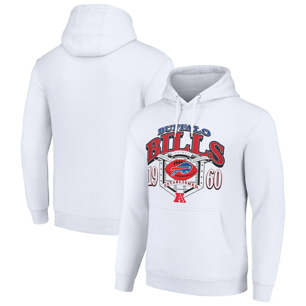 Buffalo Bills Starter 80s Retro Pullover Hoodie White | NFL