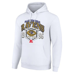 Baltimore Ravens Starter 80s Retro Pullover Hoodie White | NFL