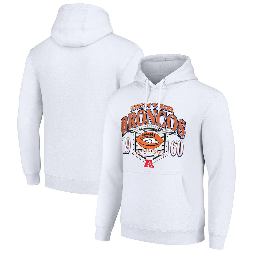Denver Broncos Starter 80s Retro Pullover Hoodie White | NFL