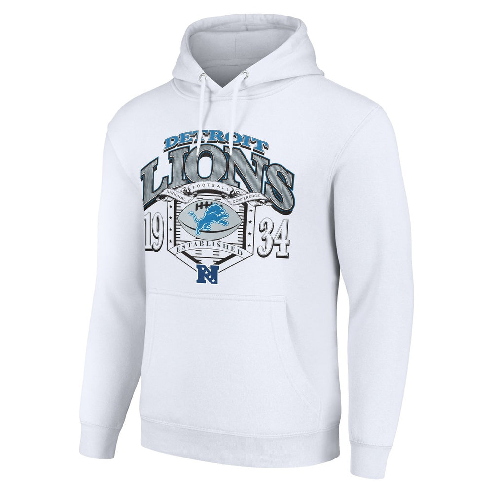 Detroit Lions Starter 80s Retro Pullover Hoodie White | NFL