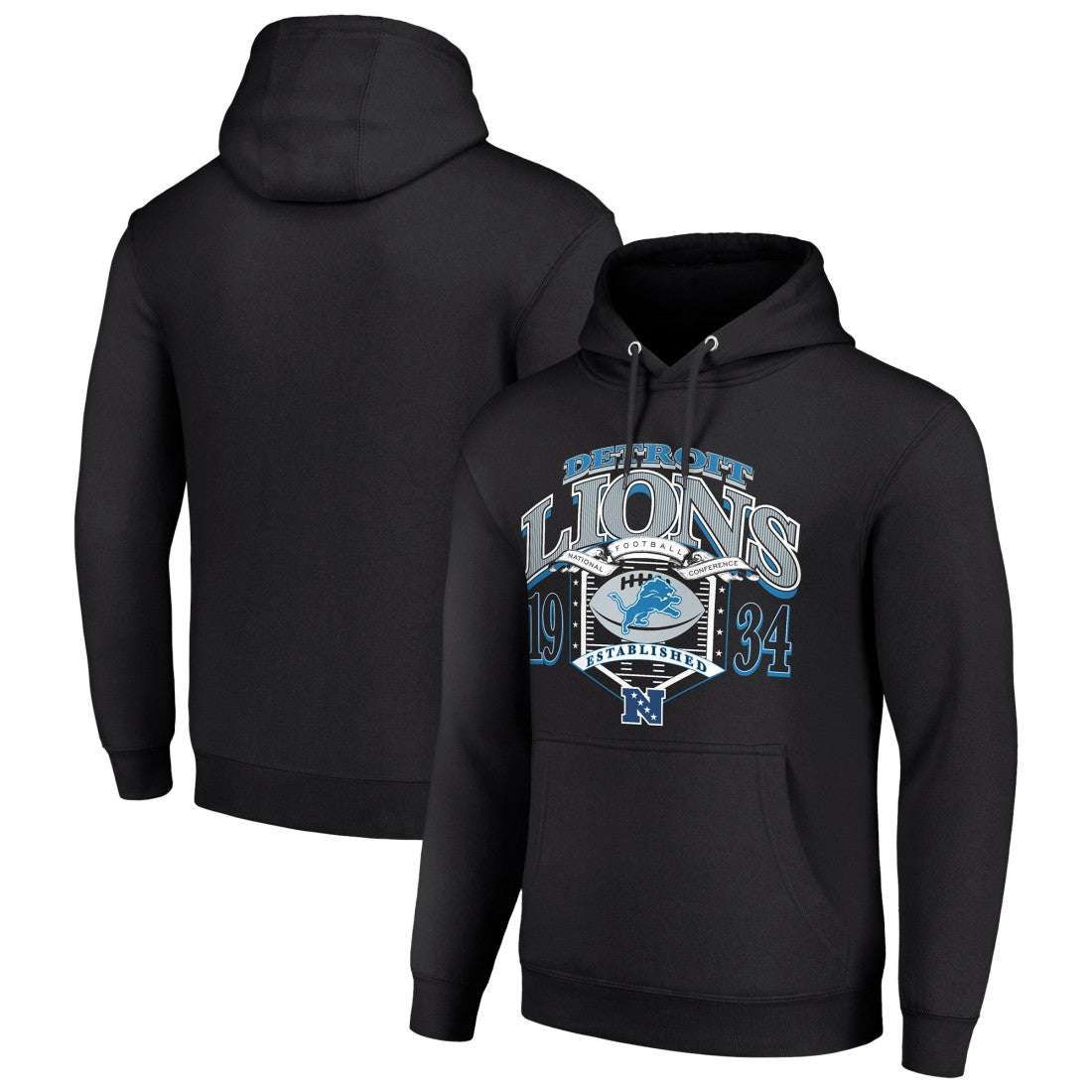 Detroit Lions Starter 80s Retro Pullover Hoodie Black | NFL