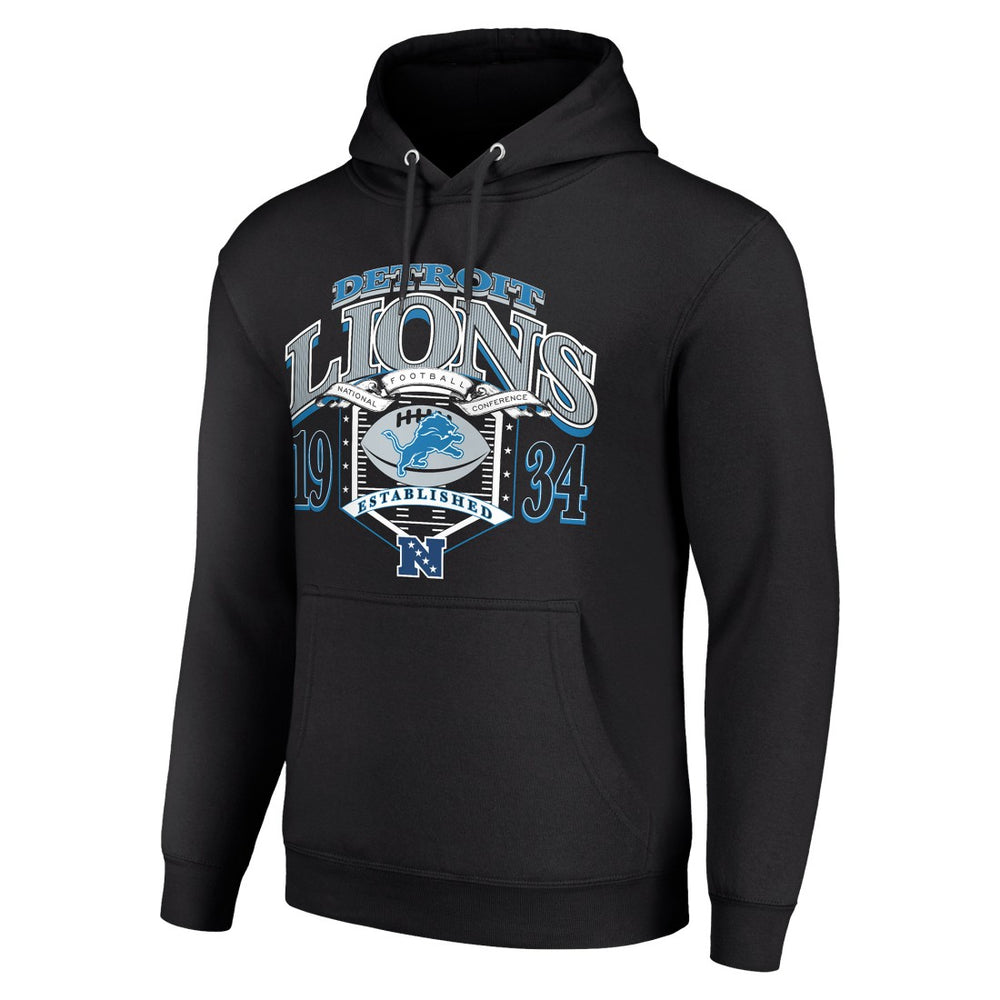 Detroit Lions Starter 80s Retro Pullover Hoodie Black | NFL