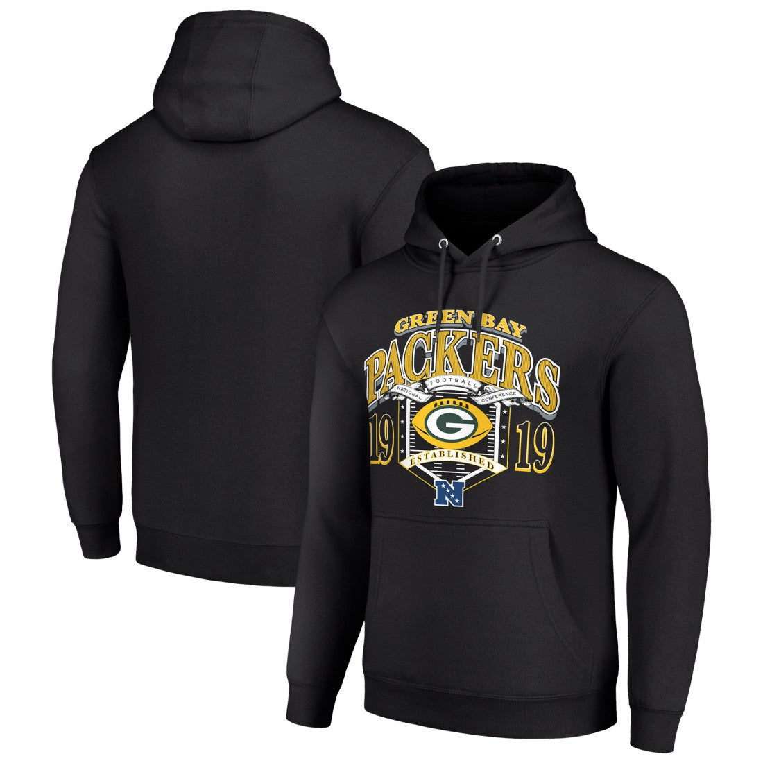 Green Bay Packers Starter 80s Retro Pullover Hoodie Black | NFL