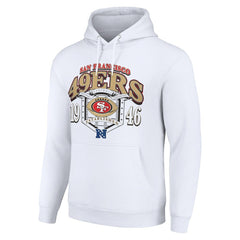 San Francisco 49ers Starter 80s Retro Pullover Hoodie White | NFL