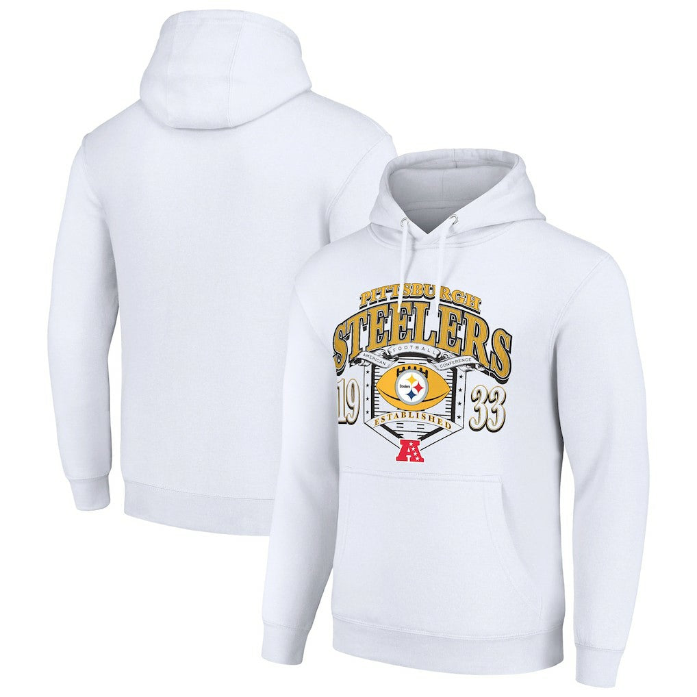 Pittsburgh Steelers Starter 80s Retro Pullover Hoodie White | NFL