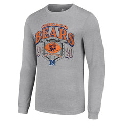 Chicago Bears Starter Retro Long Sleeve Graphic T-Shirt Heather Gray | NFL