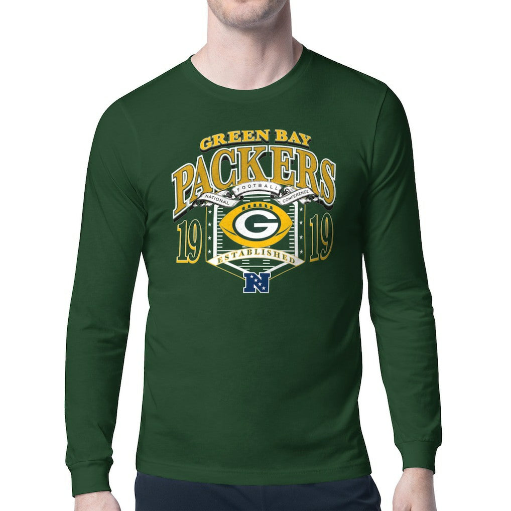 Green Bay Packers Starter Retro Long Sleeve Graphic T-Shirt Olive | NFL