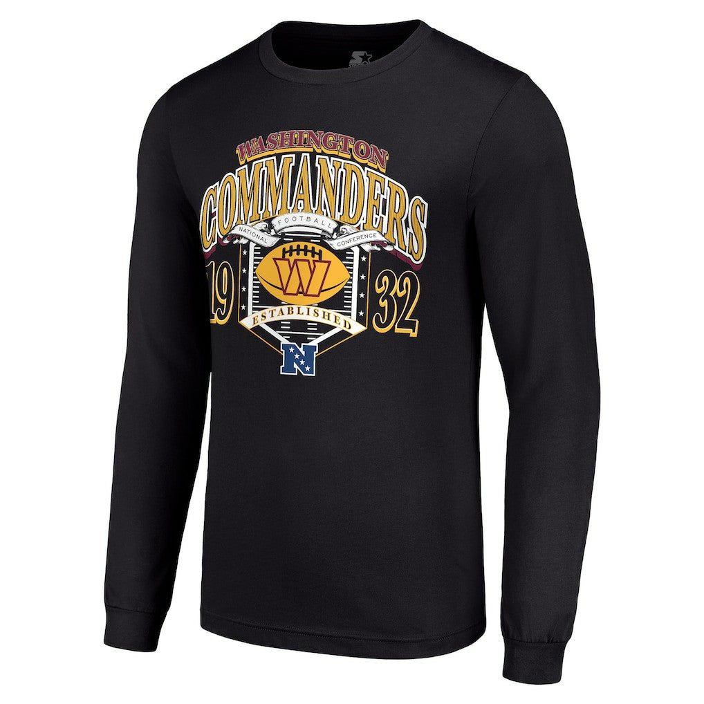 Washington Commanders Starter Retro Long Sleeve Graphic T-Shirt Black | NFL