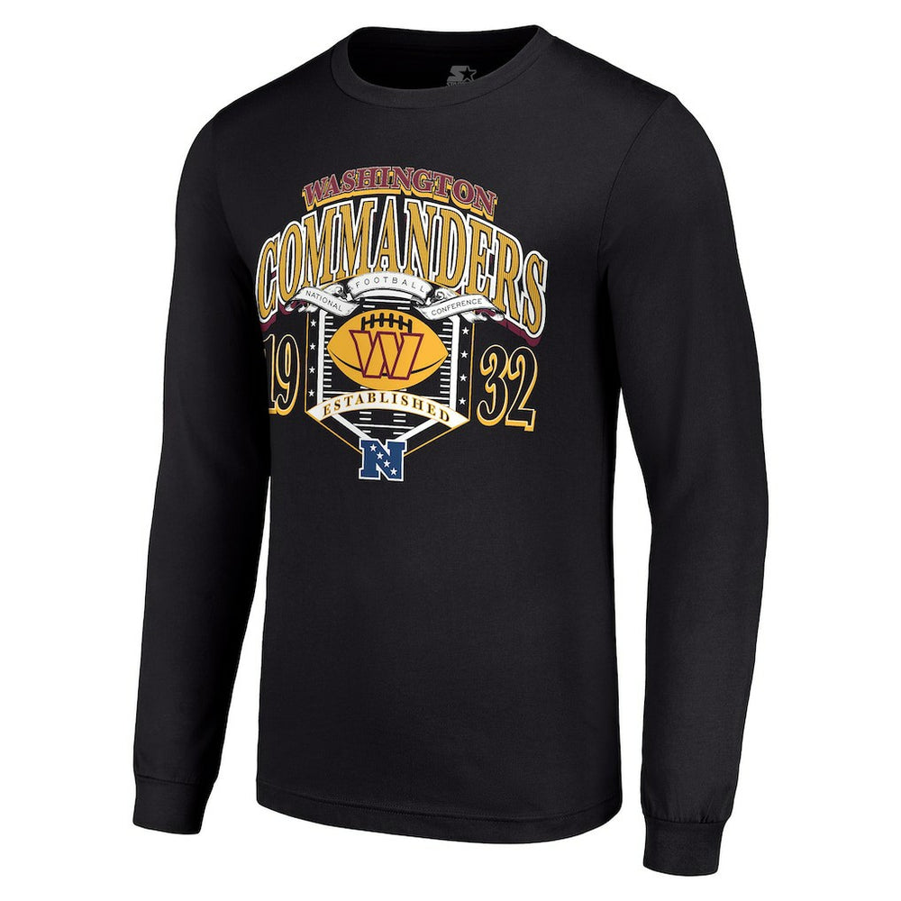 Washington Commanders Starter Retro Long Sleeve Graphic T-Shirt Black | NFL