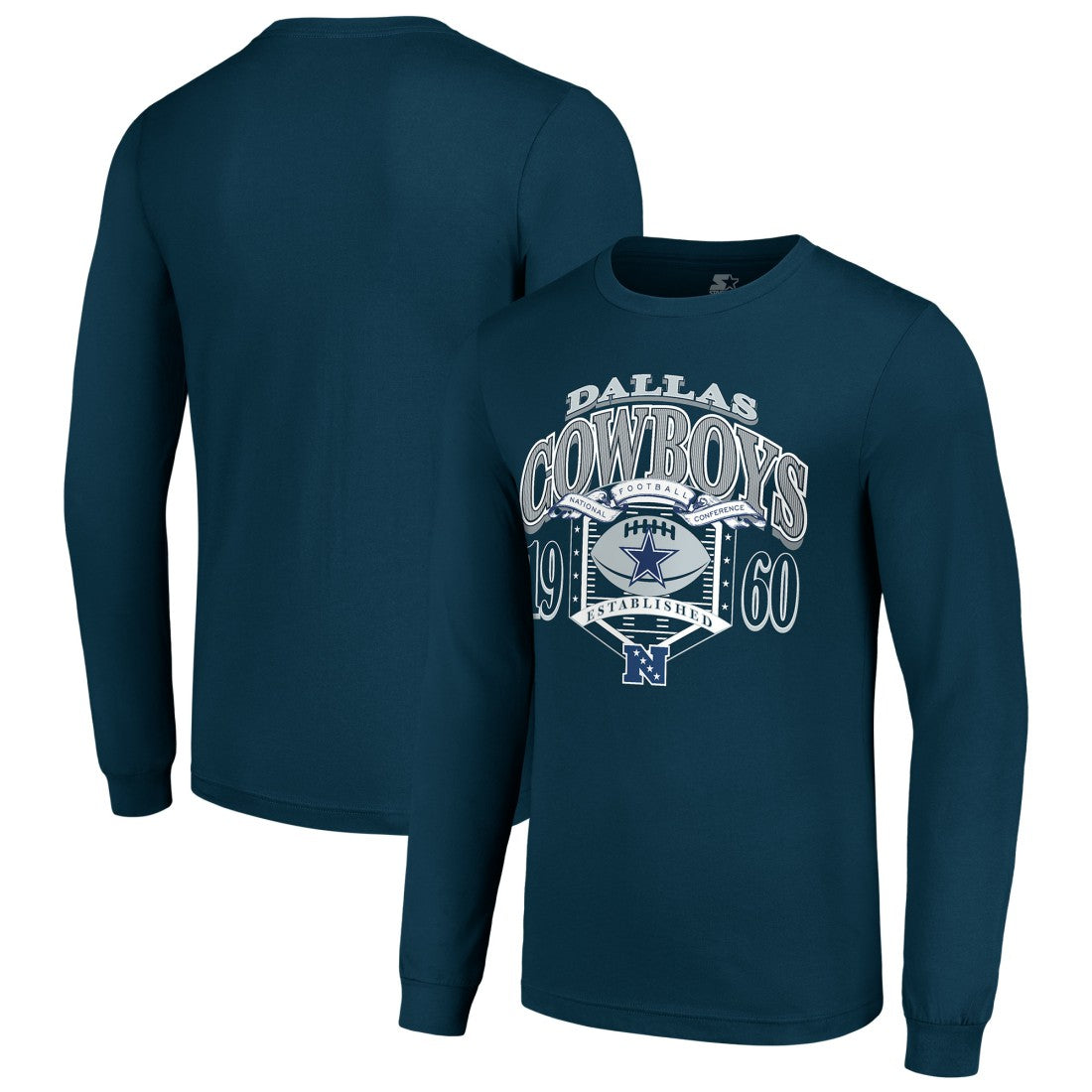 Dallas Cowboys Starter Retro Long Sleeve Graphic T-Shirt Navy | NFL