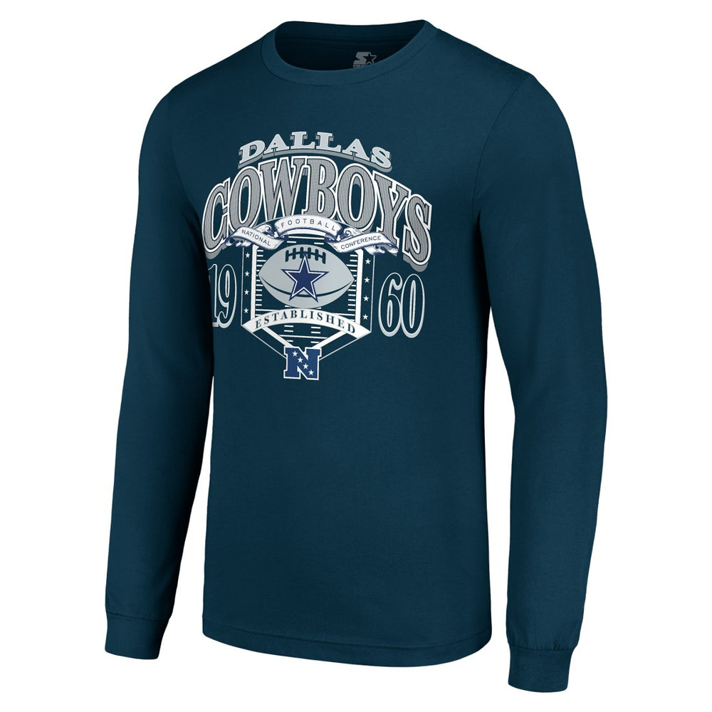 Dallas Cowboys Starter Retro Long Sleeve Graphic T-Shirt Navy | NFL