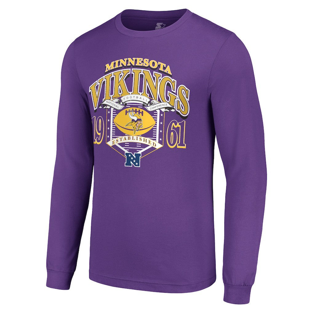 Minnesota Vikings Starter Retro Long Sleeve Graphic T-Shirt Purple | NFL