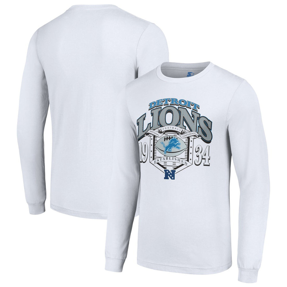 Detroit Lions Starter Retro Long Sleeve Graphic T-Shirt White | NFL