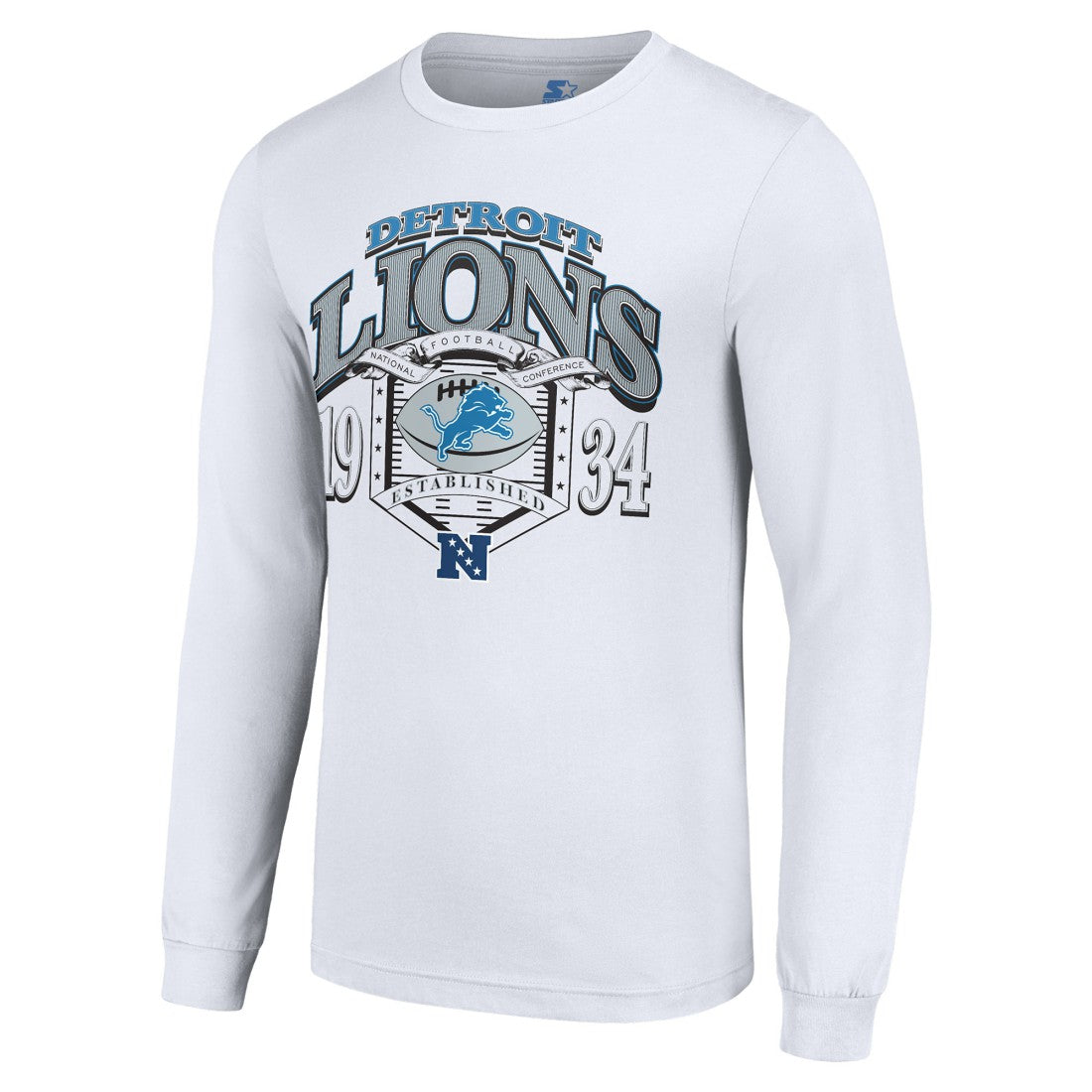 Detroit Lions Starter Retro Long Sleeve Graphic T-Shirt White | NFL