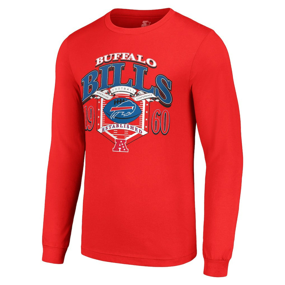 Buffalo Bills Starter Retro Long Sleeve Graphic T-Shirt Red | NFL