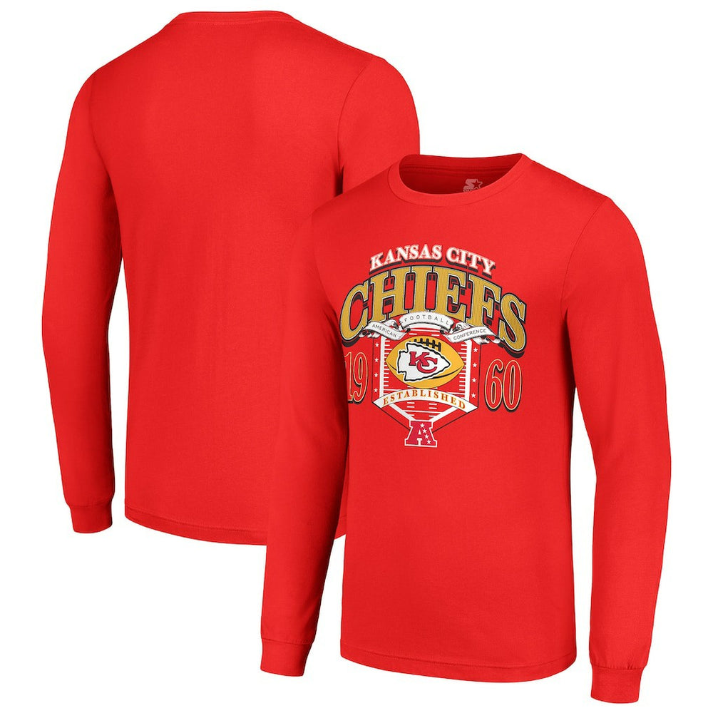 Kansas City Chiefs Starter Retro Long Sleeve Graphic T-Shirt Red | NFL