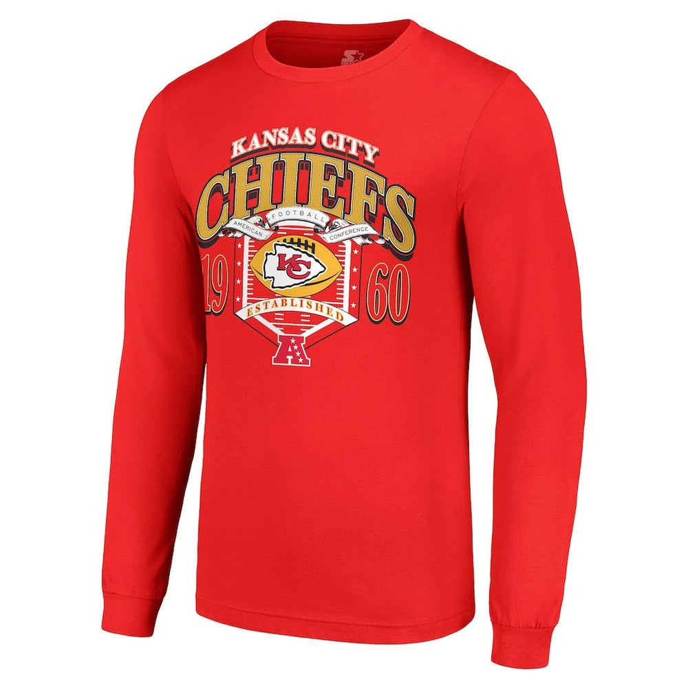 Kansas City Chiefs Starter Retro Long Sleeve Graphic T-Shirt Red | NFL