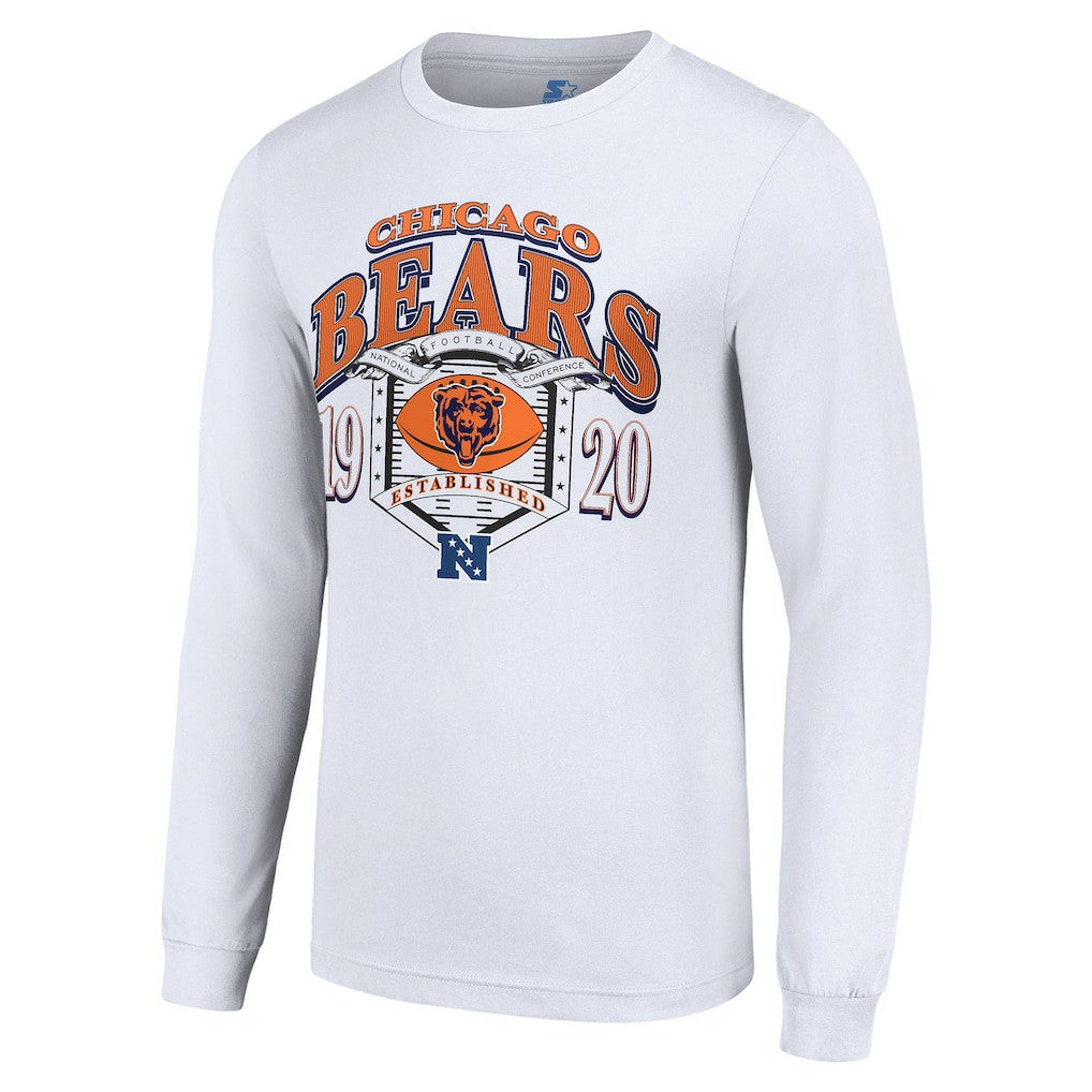 Chicago Bears Starter Retro Long Sleeve Graphic T-Shirt White | NFL