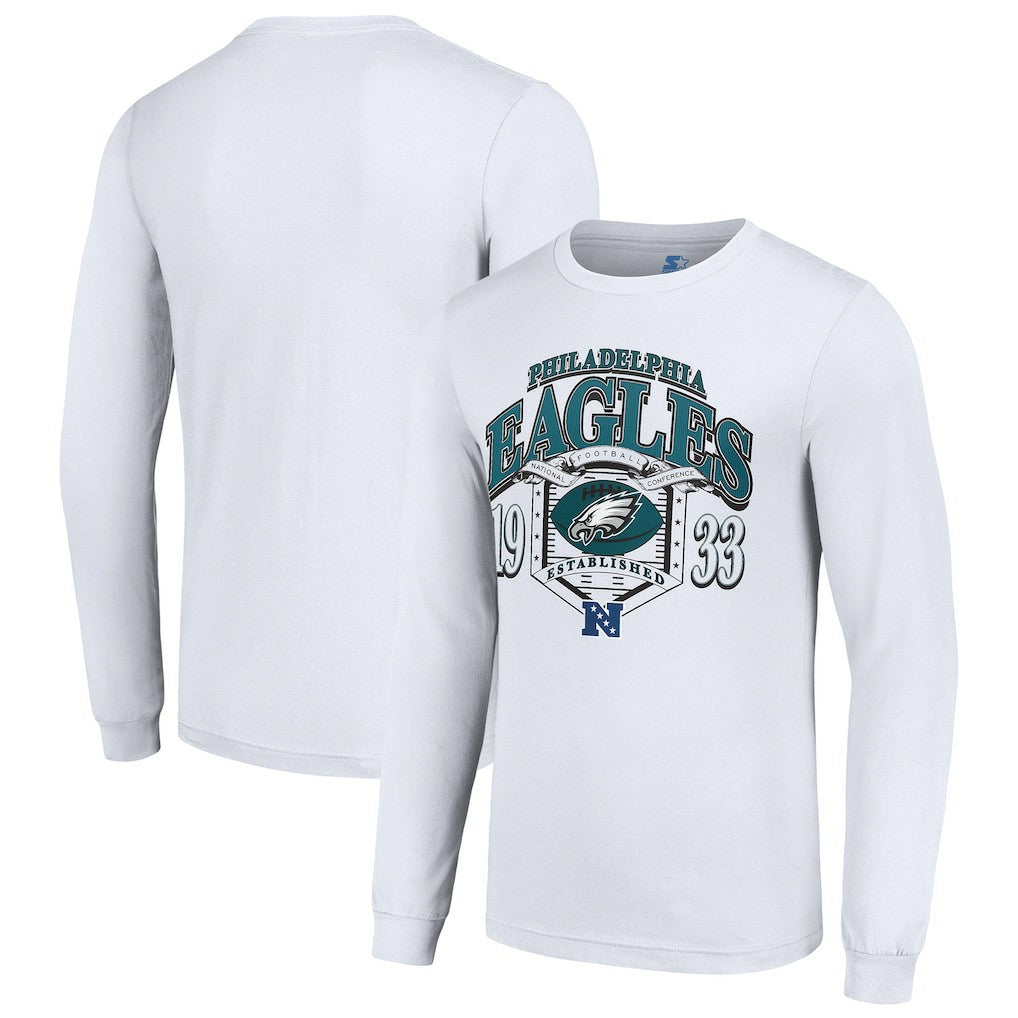 Philadelphia Eagles Starter Retro Long Sleeve Graphic T-Shirt White | NFL