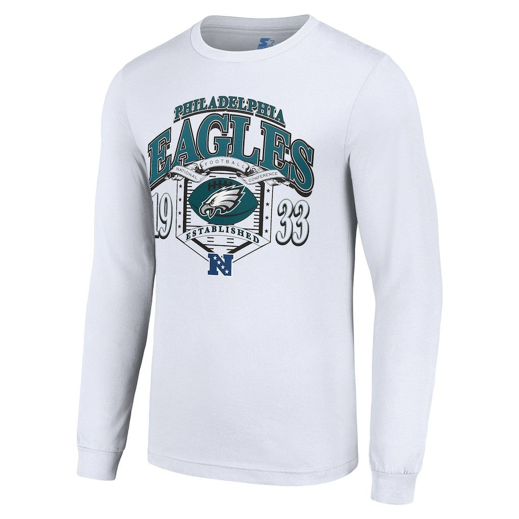 Philadelphia Eagles Starter Retro Long Sleeve Graphic T-Shirt White | NFL