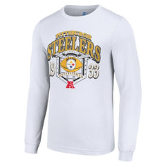 Pittsburgh Steelers Starter Retro Long Sleeve Graphic T-Shirt White | NFL