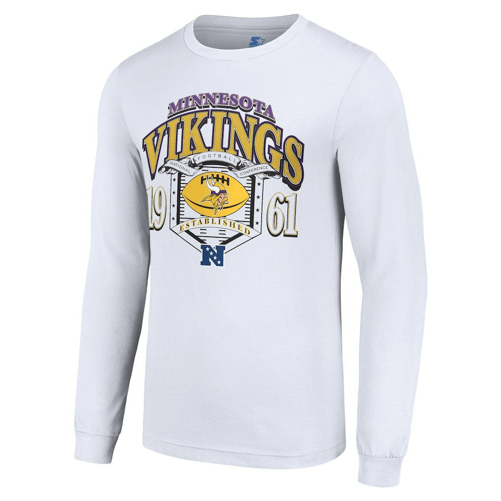 Minnesota Vikings Starter Retro Long Sleeve Graphic T-Shirt White | NFL