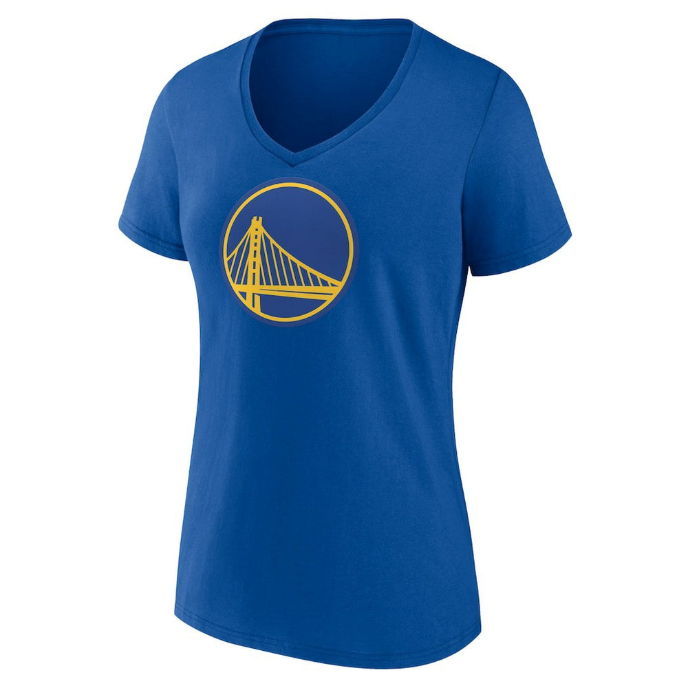 Golden State Warriors Women's Primary Logo V-Neck T-Shirt Royal - NBA