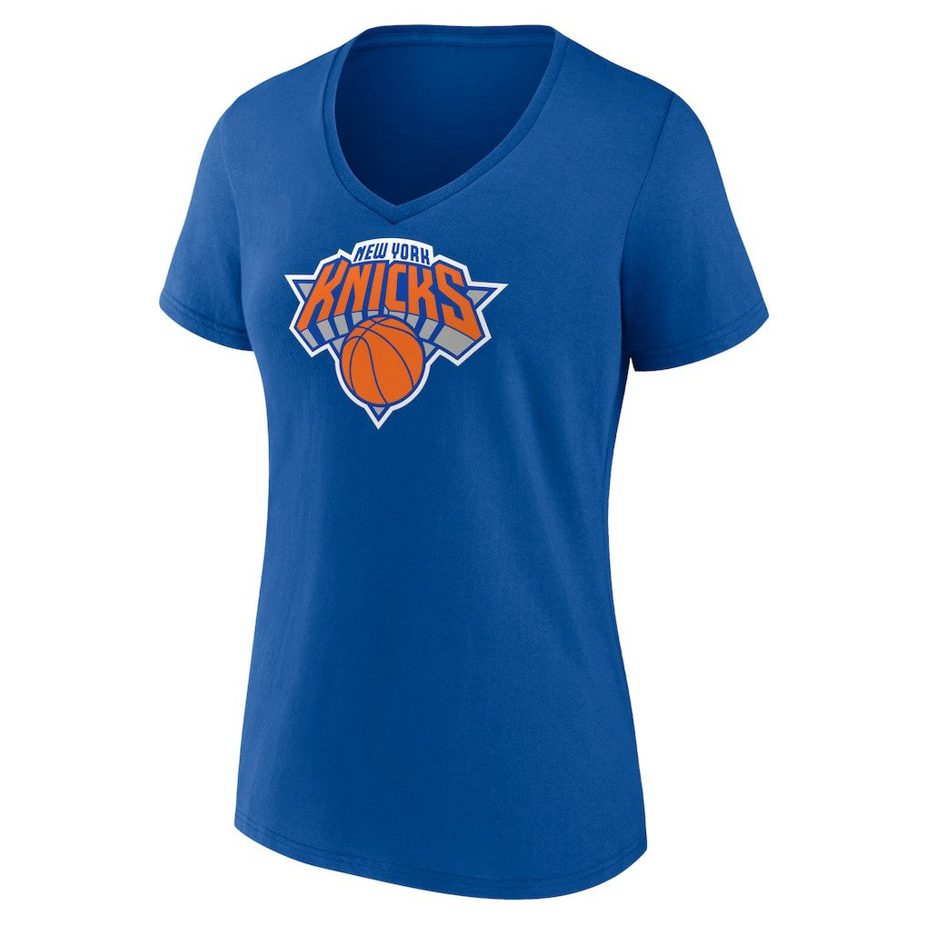 New York Knicks Women's Primary Logo V-Neck T-Shirt Blue - NBA