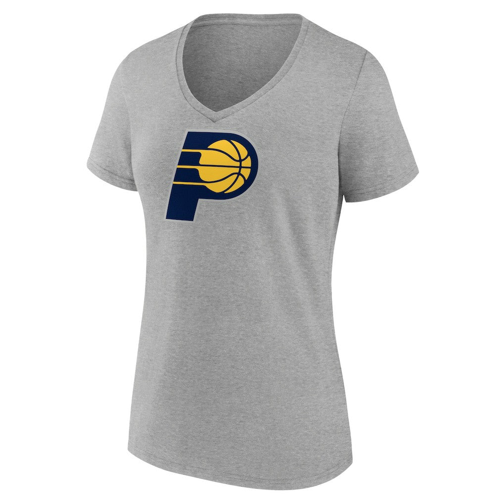 Indiana Pacers Women's Primary Logo V-Neck T-Shirt Gray - NBA