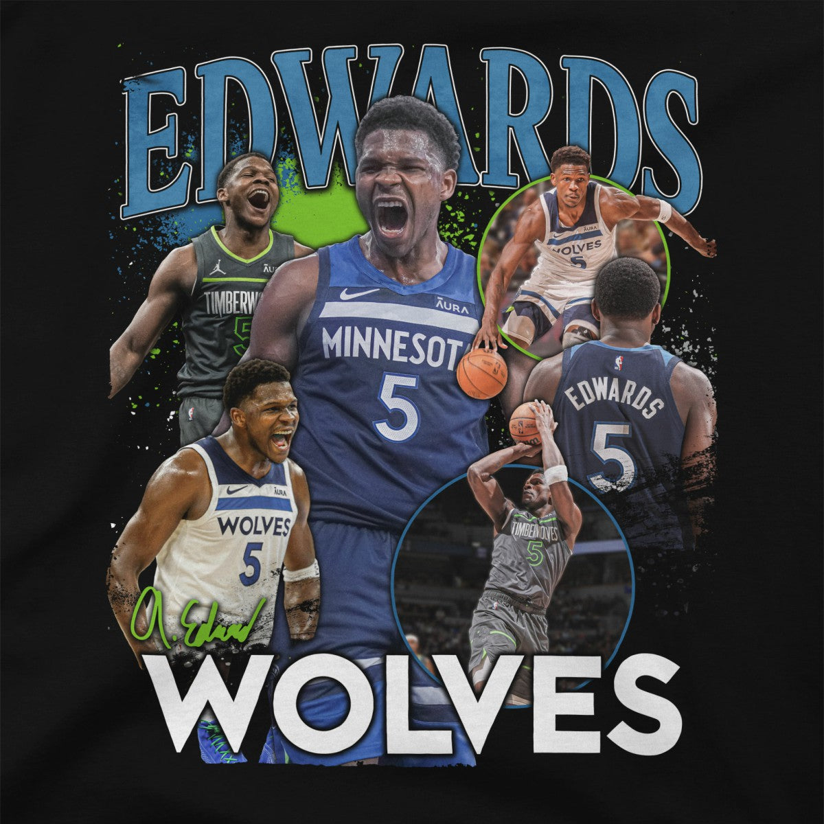 Anthony Edwards Minnesota Timberwolves Stadium Essentials Unisex Player Crossroads T-Shirt Black - NBA