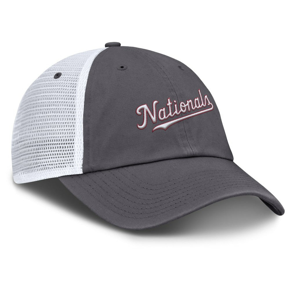 Washington Nationals Nike Wordmark Club Adjustable Trucker Hat - MLB