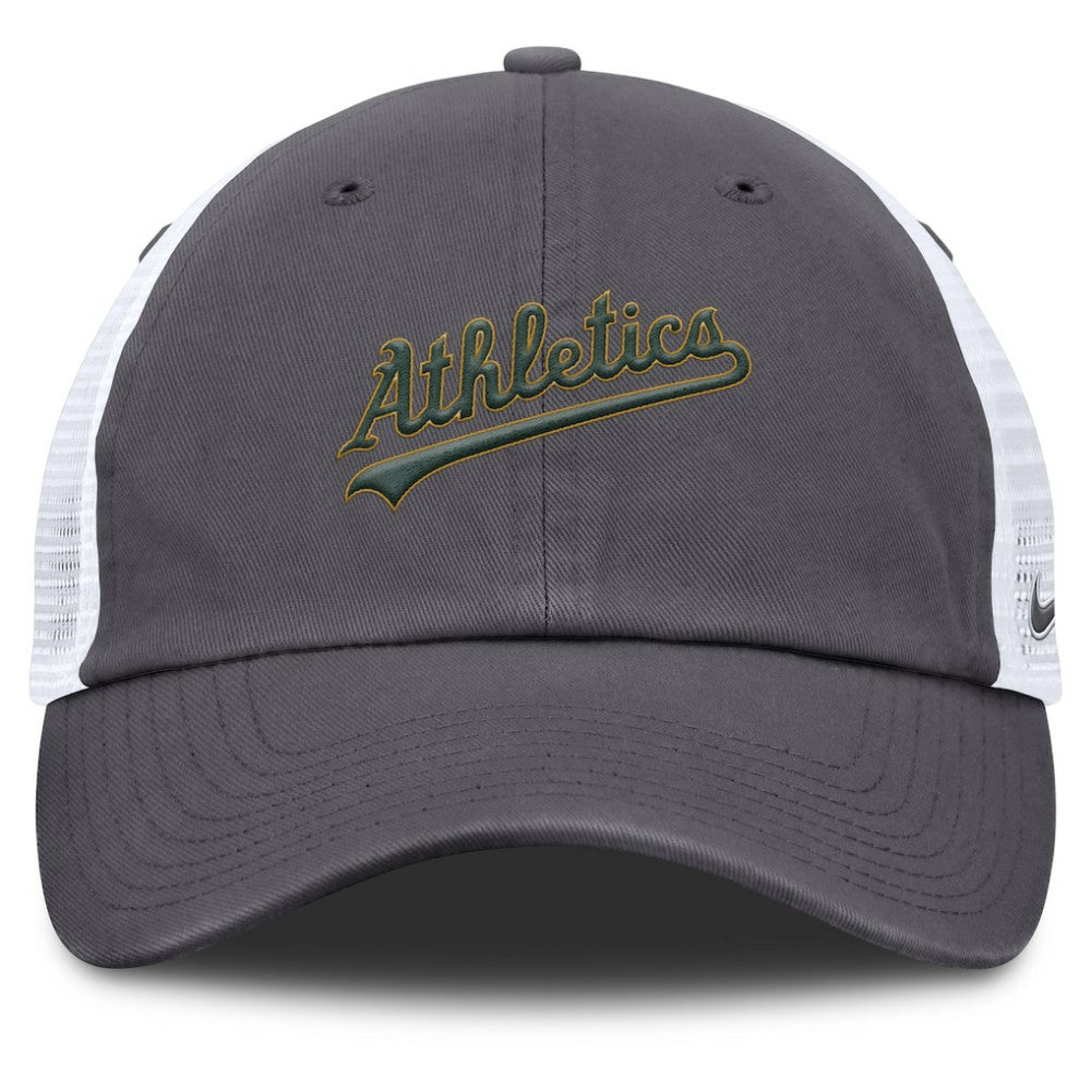 Athletics Nike Wordmark Club Adjustable Trucker Hat - MLB