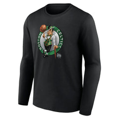 Boston Celtics Midnight Mascot Long Sleeve T-Shirt Black - NBA
