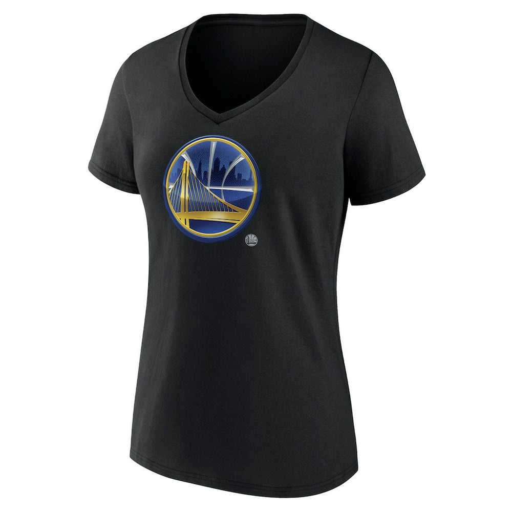 Golden State Warriors Women's Midnight Mascot V-Neck T-Shirt Black - NBA