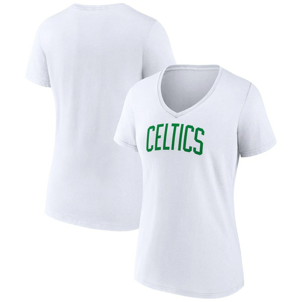 Boston Celtics Women's Wordmark Home V-Neck T-Shirt White - NBA