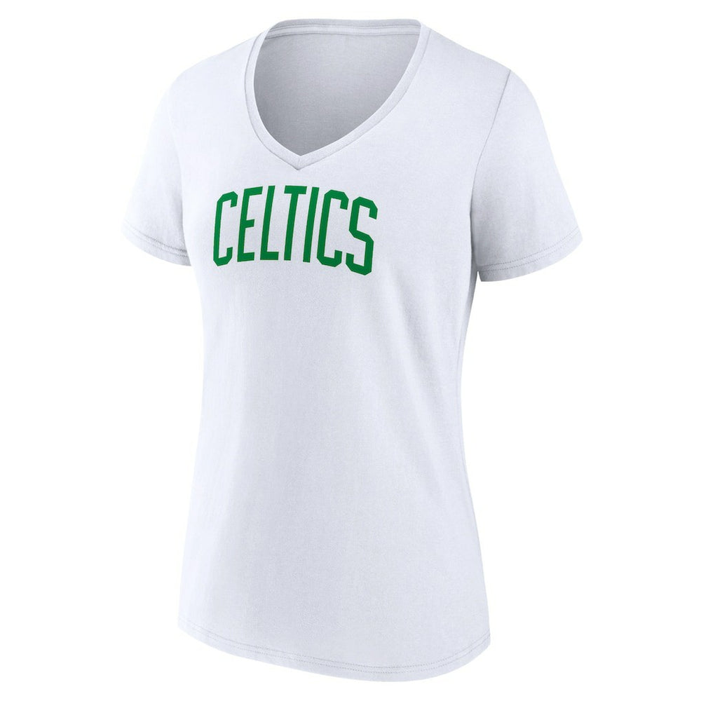 Boston Celtics Women's Wordmark Home V-Neck T-Shirt White - NBA