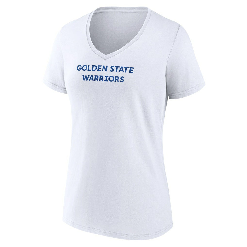 Golden State Warriors Women's Wordmark Home V-Neck T-Shirt White - NBA