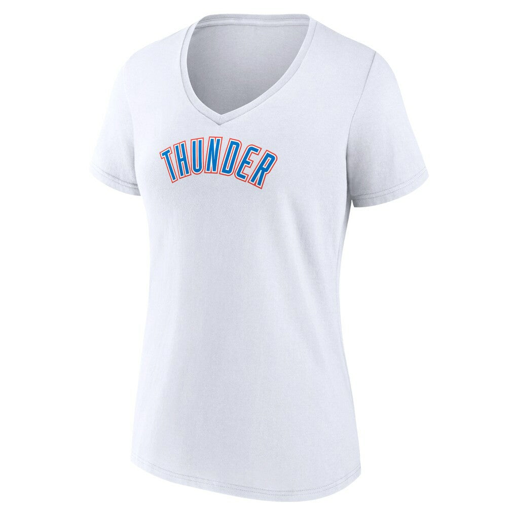 Oklahoma City Thunder Women's Wordmark Home V-Neck T-Shirt White - NBA