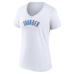 Oklahoma City Thunder Women's Wordmark Home V-Neck T-Shirt White - NBA